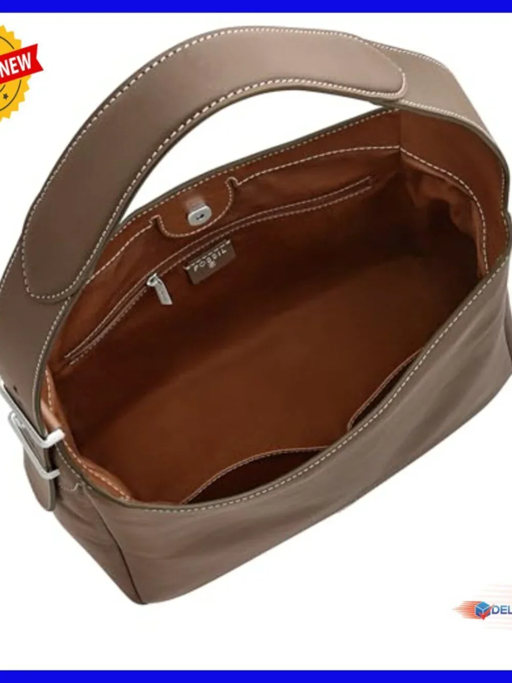 Genuine Leather Hobo Bag with Adjustable Strap, Fits iPad Pro
